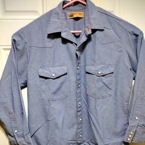 Vintage Big Mac Authentic Workwear Button Up Pearl Snap Shirt Size Large
